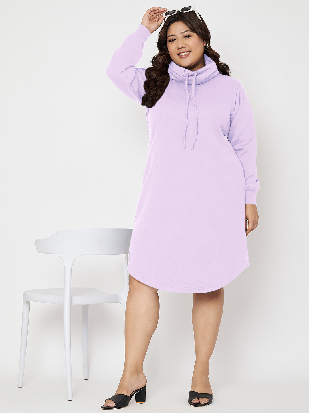 Women Cowl Neck Jumper Dress