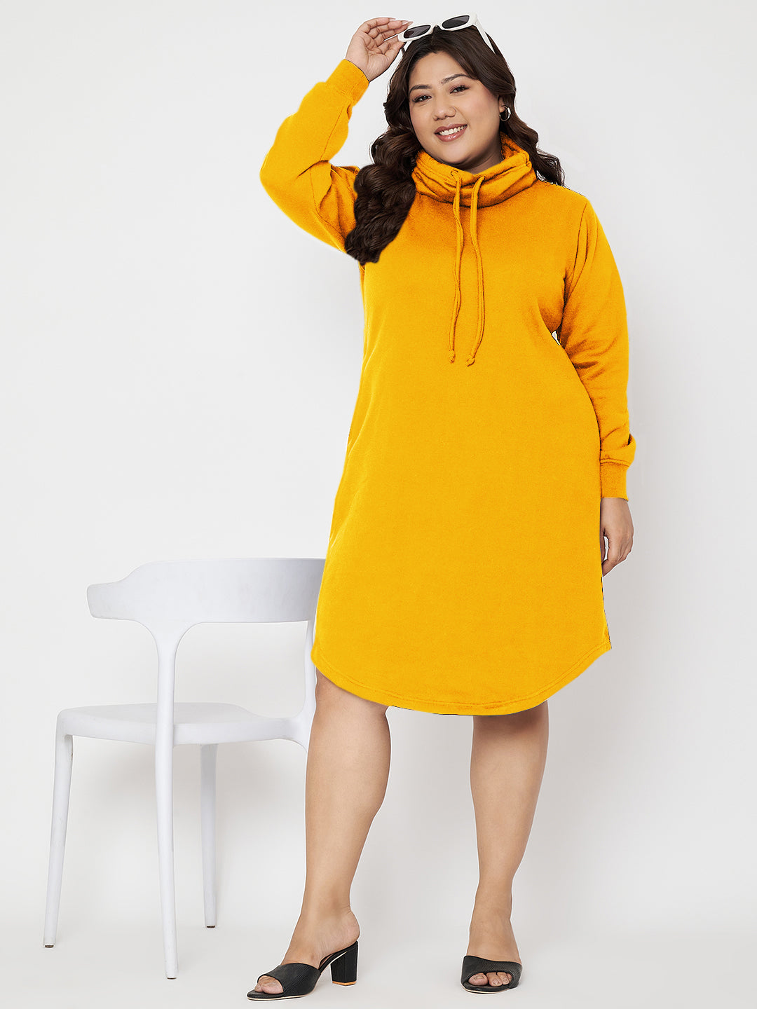 Women Cowl Neck Jumper Dress