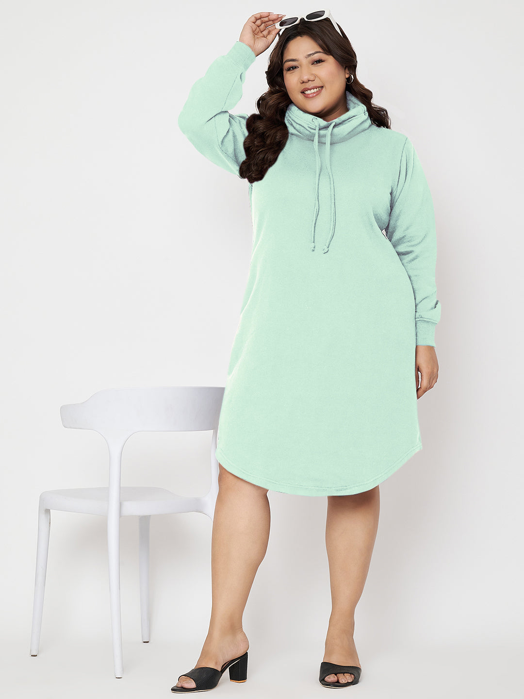 Women Cowl Neck Jumper Dress