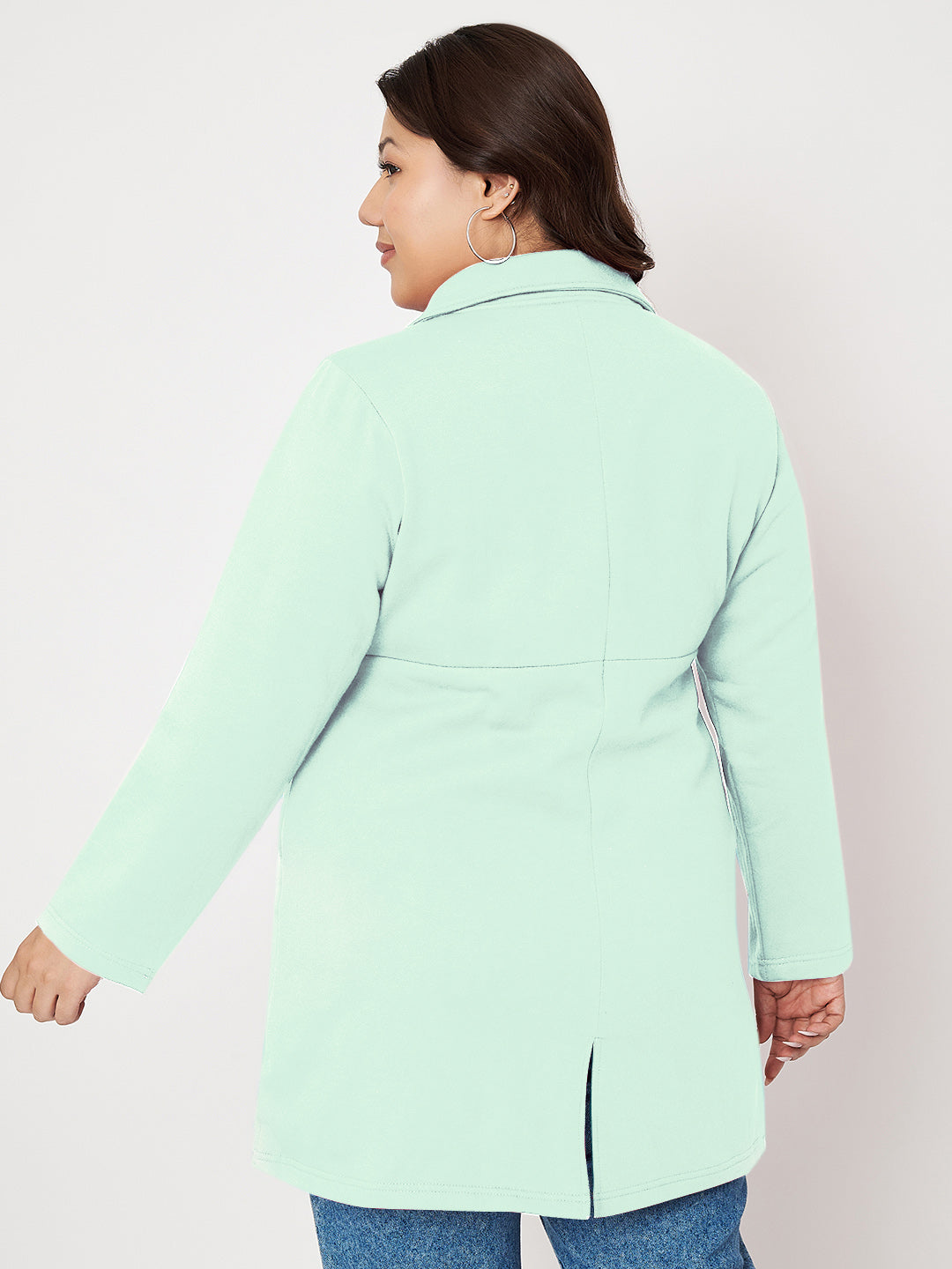 Women Single Breasted Hip Length Overcoat