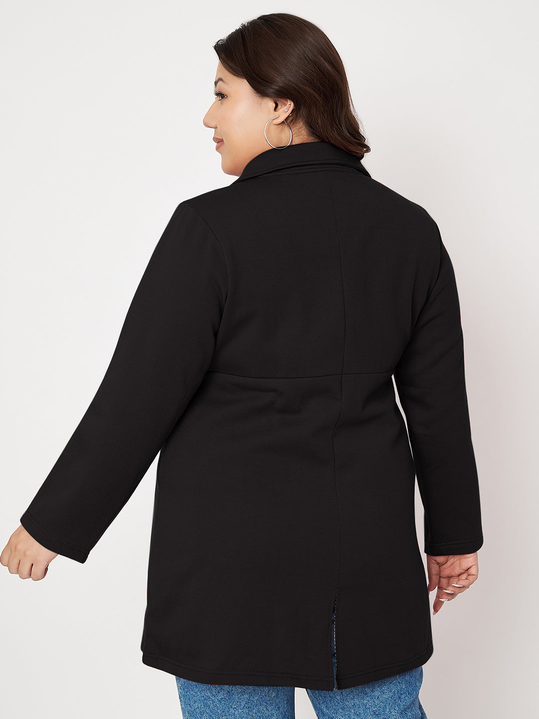 Women Single Breasted Hip Length Overcoat
