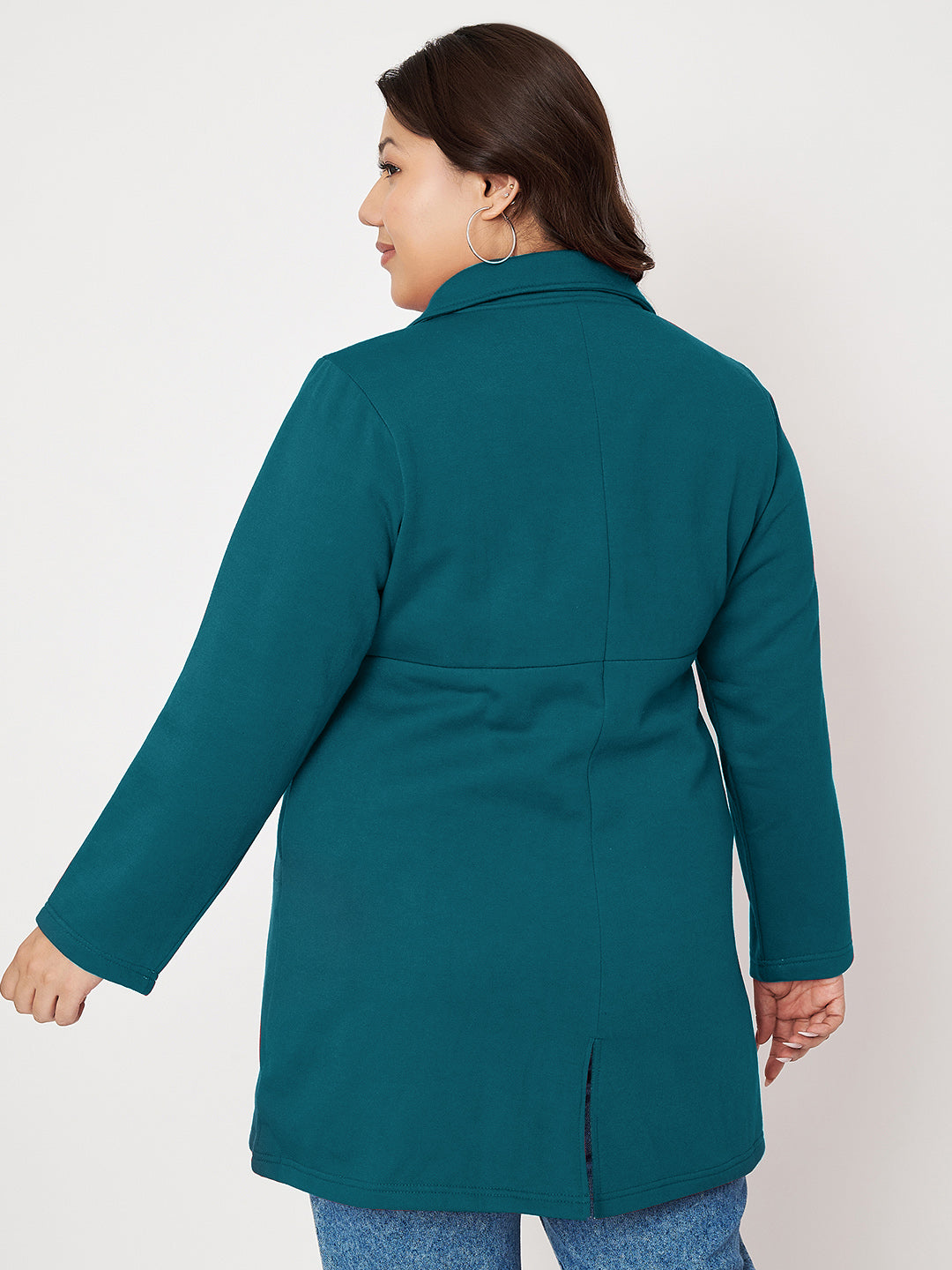 Women Single Breasted Hip Length Overcoat