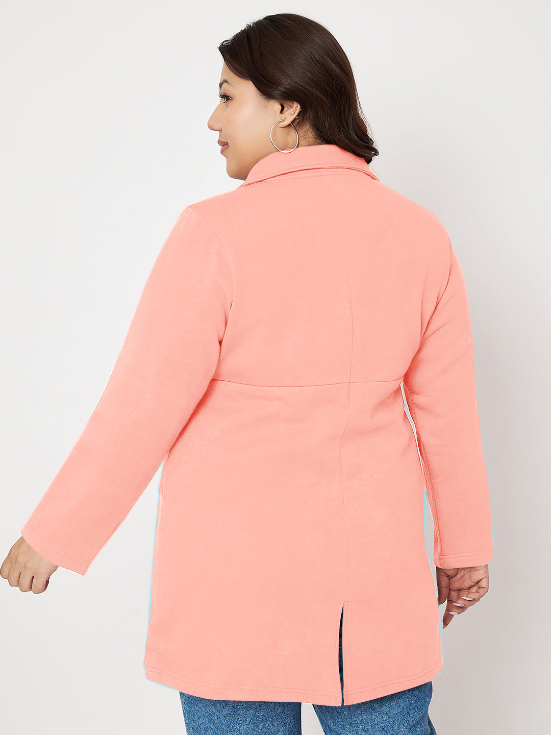 Women Single Breasted Hip Length Overcoat