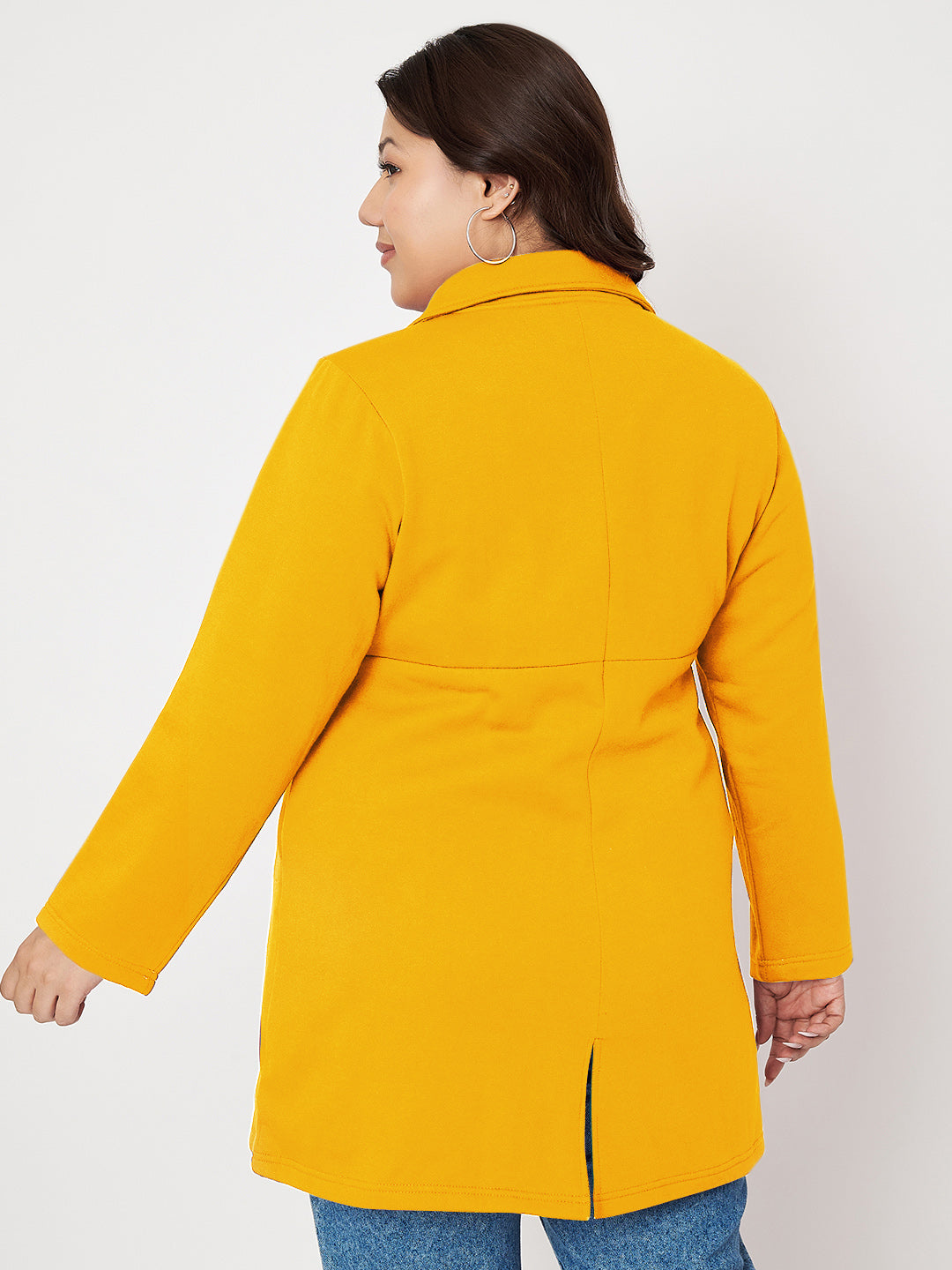 Women Single Breasted Hip Length Overcoat