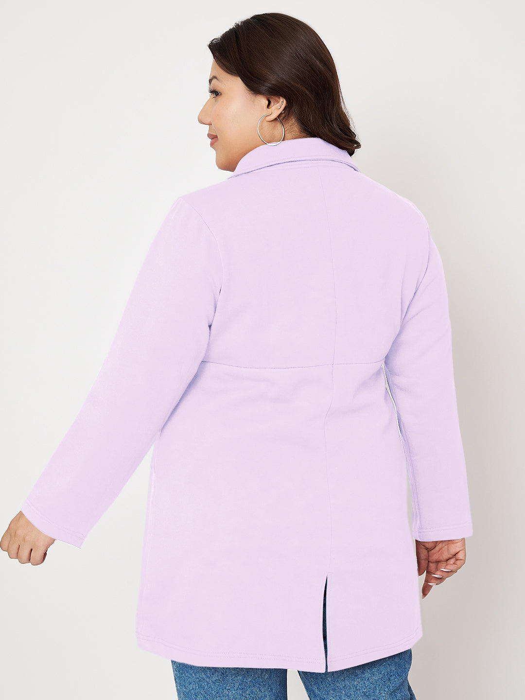 Women Single Breasted Hip Length Overcoat