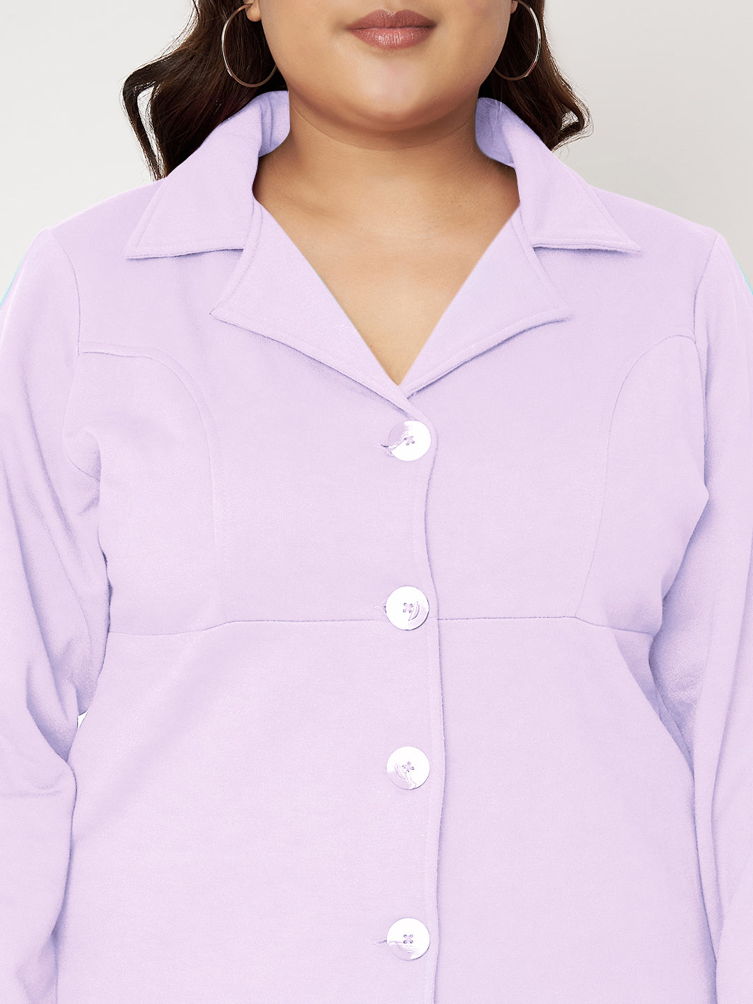 Women Single Breasted Hip Length Overcoat