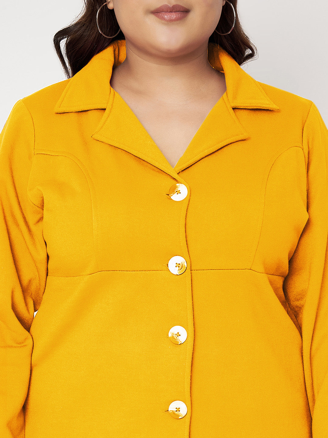 Women Single Breasted Hip Length Overcoat