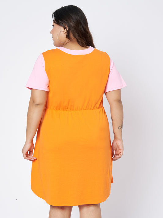 Plus Size Colourblocked Dress