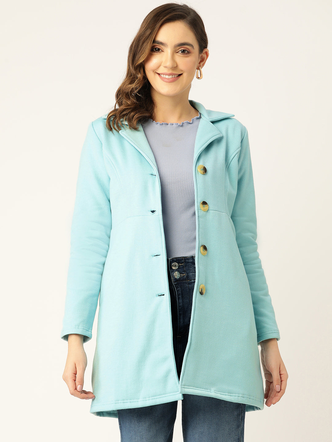 Notched Lapel Single-Breasted Overcoat