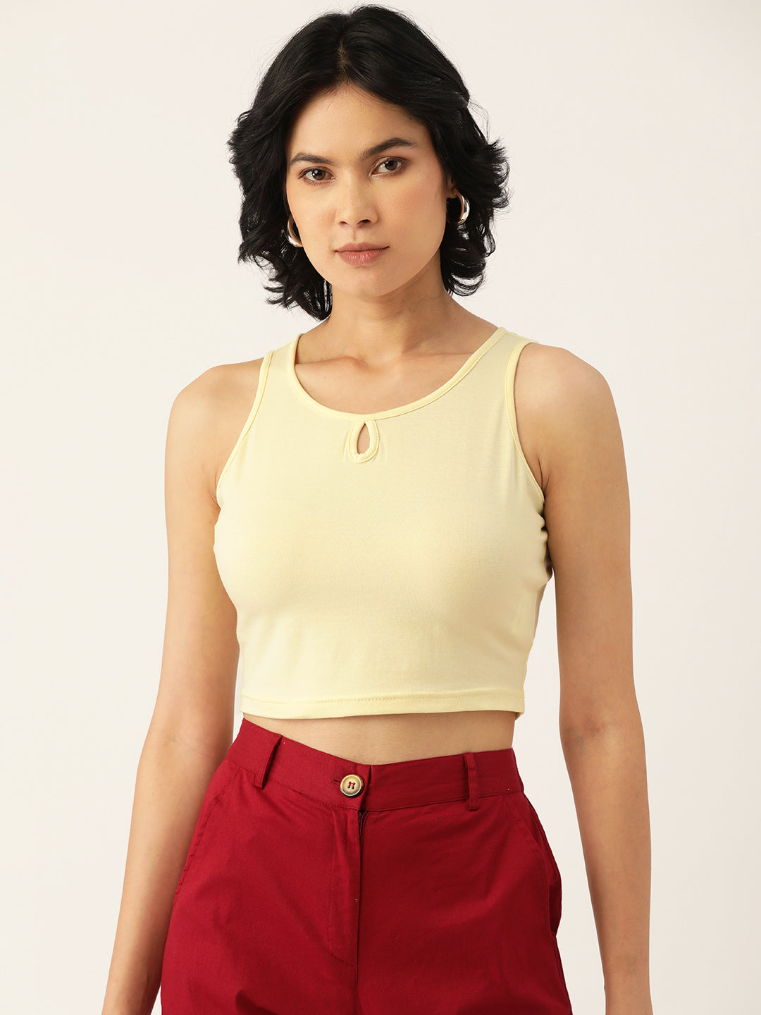Women Solid Crop Top