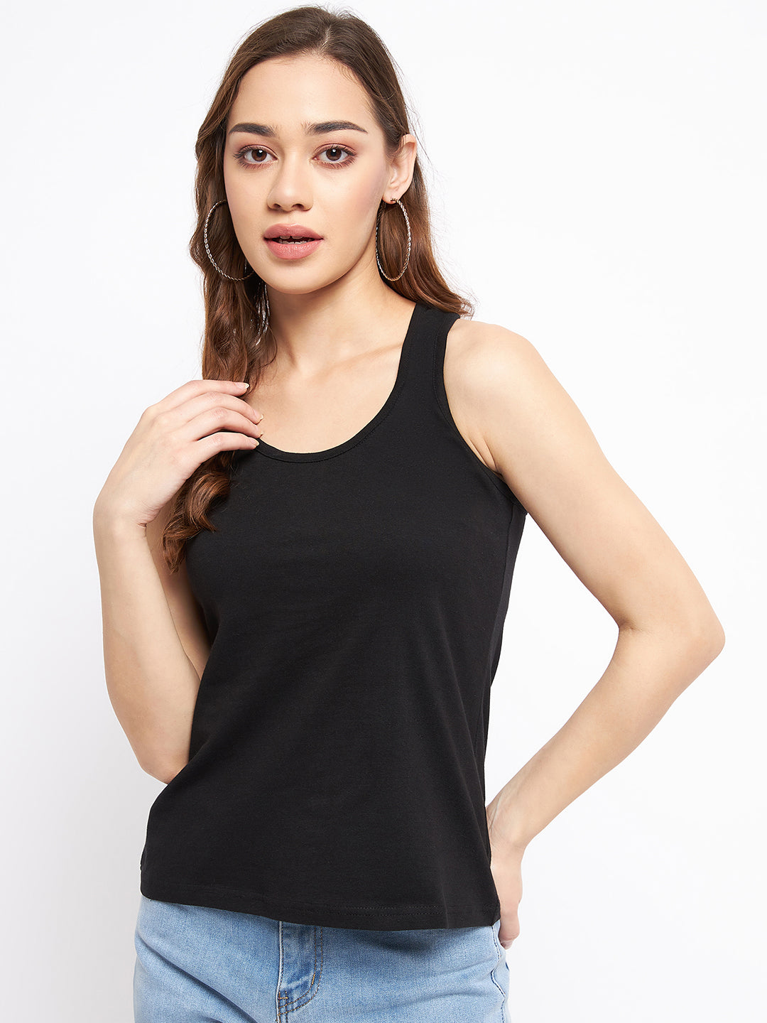 Scoop Neck Non-Padded Racer Back Camisoles