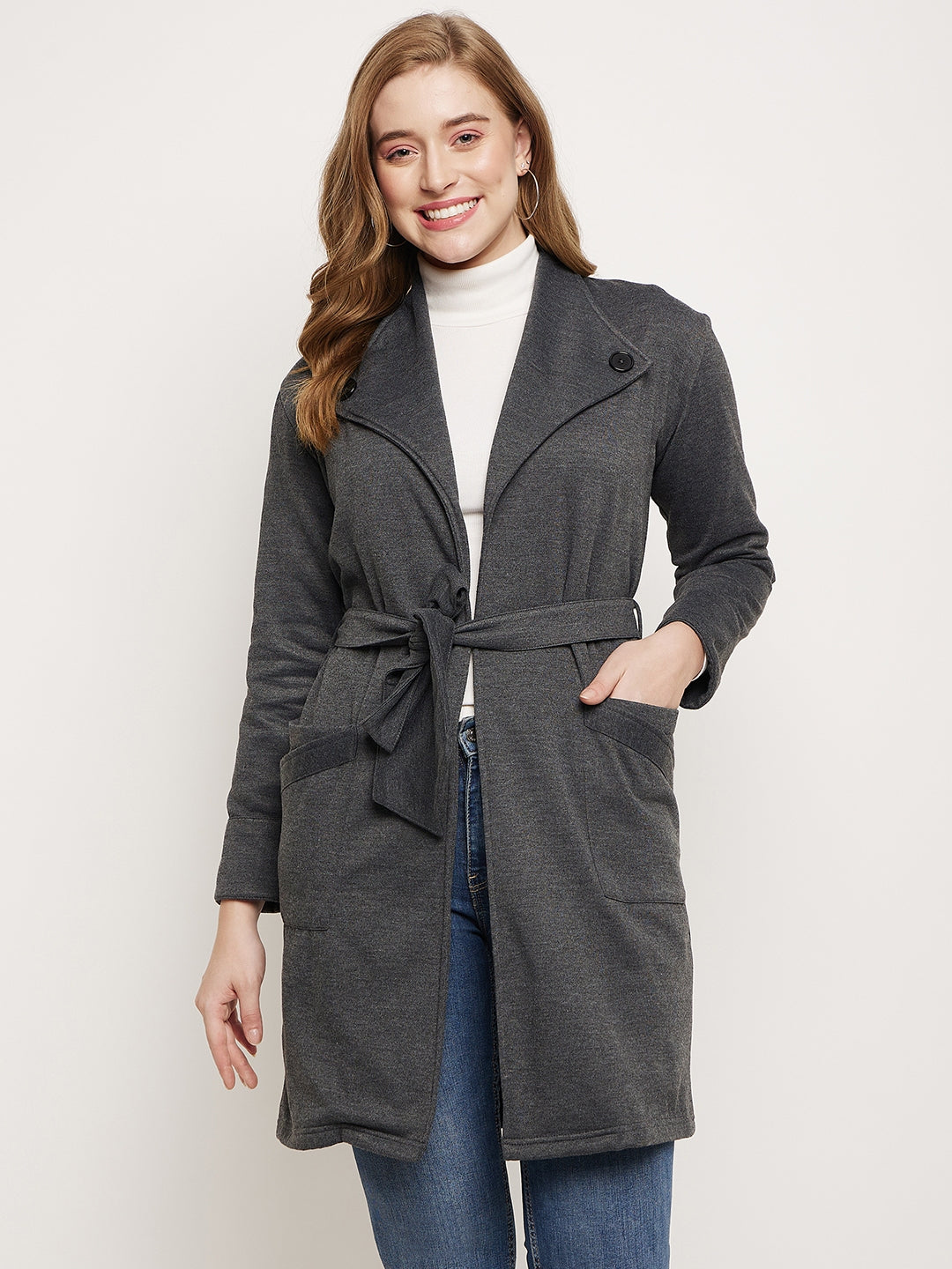 Shawl Collar Longline Fleece OverCoats