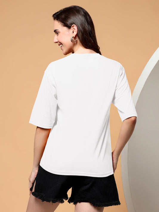 BRINNS Women Solid Round Neck Cotton T-shirt