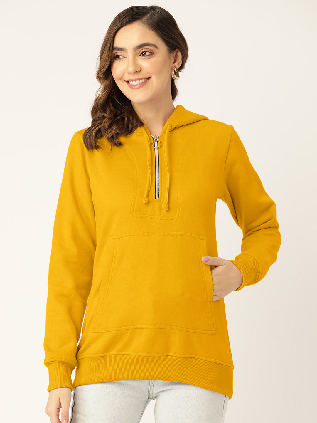 Women Burgundy Fleece Hooded Sweatshirt
