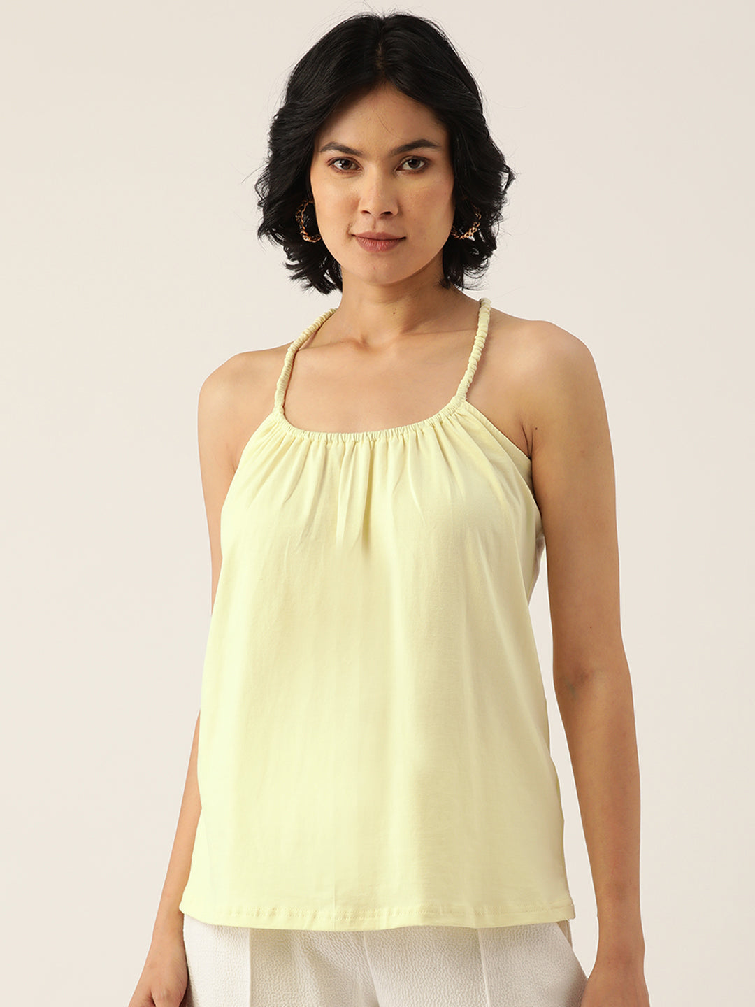Solid Color Styled Back Top