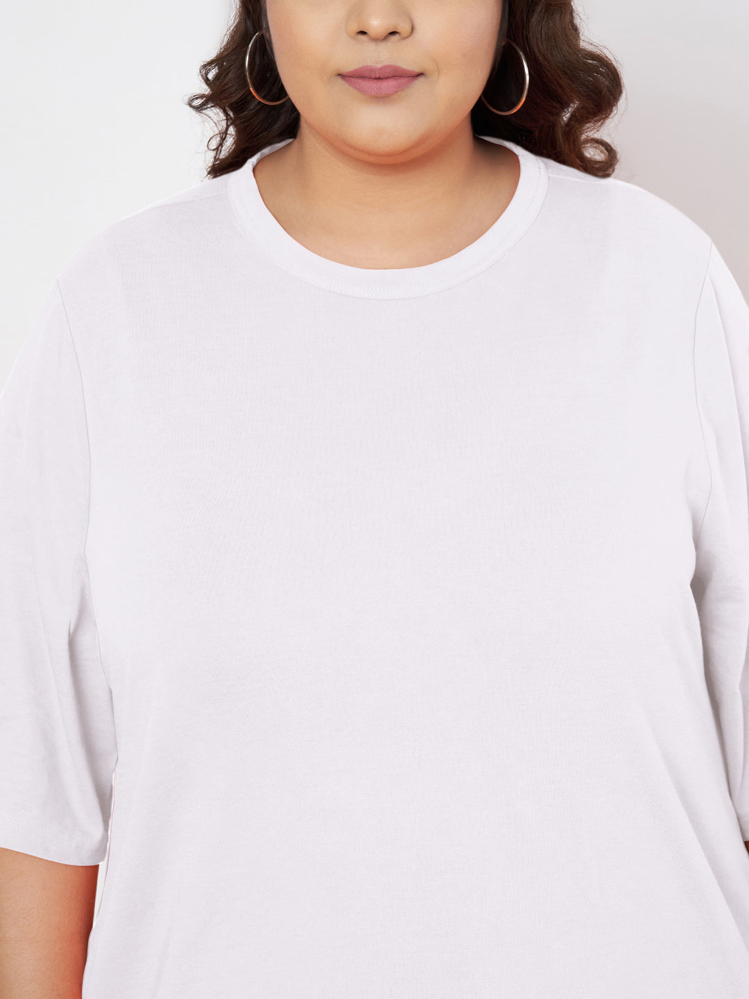 Plus Size Cotton T-shirt Midi Dress