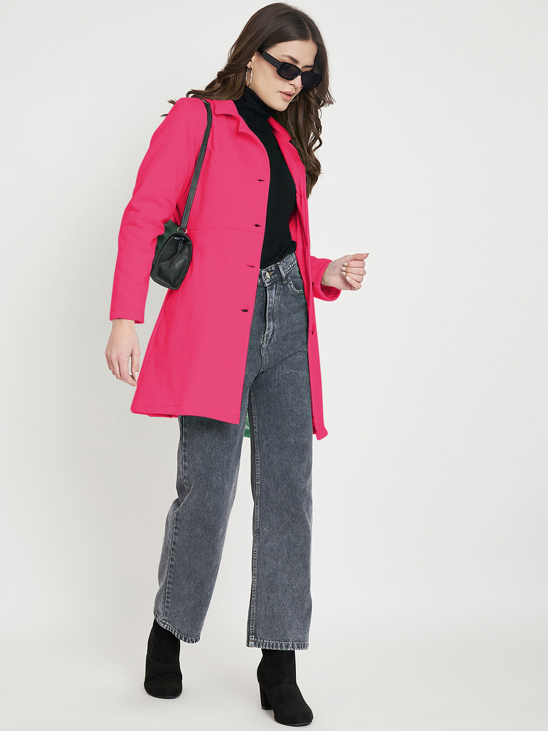 Notched Lapel Single-Breasted Overcoat