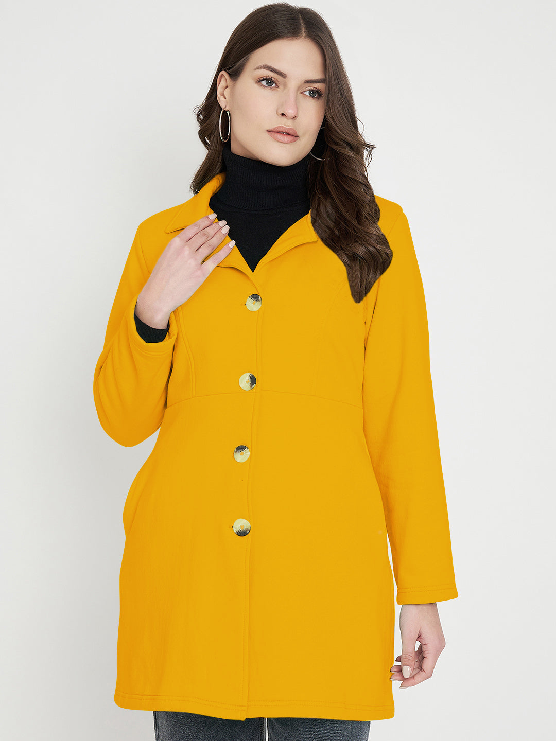 Notched Lapel Single-Breasted Overcoat