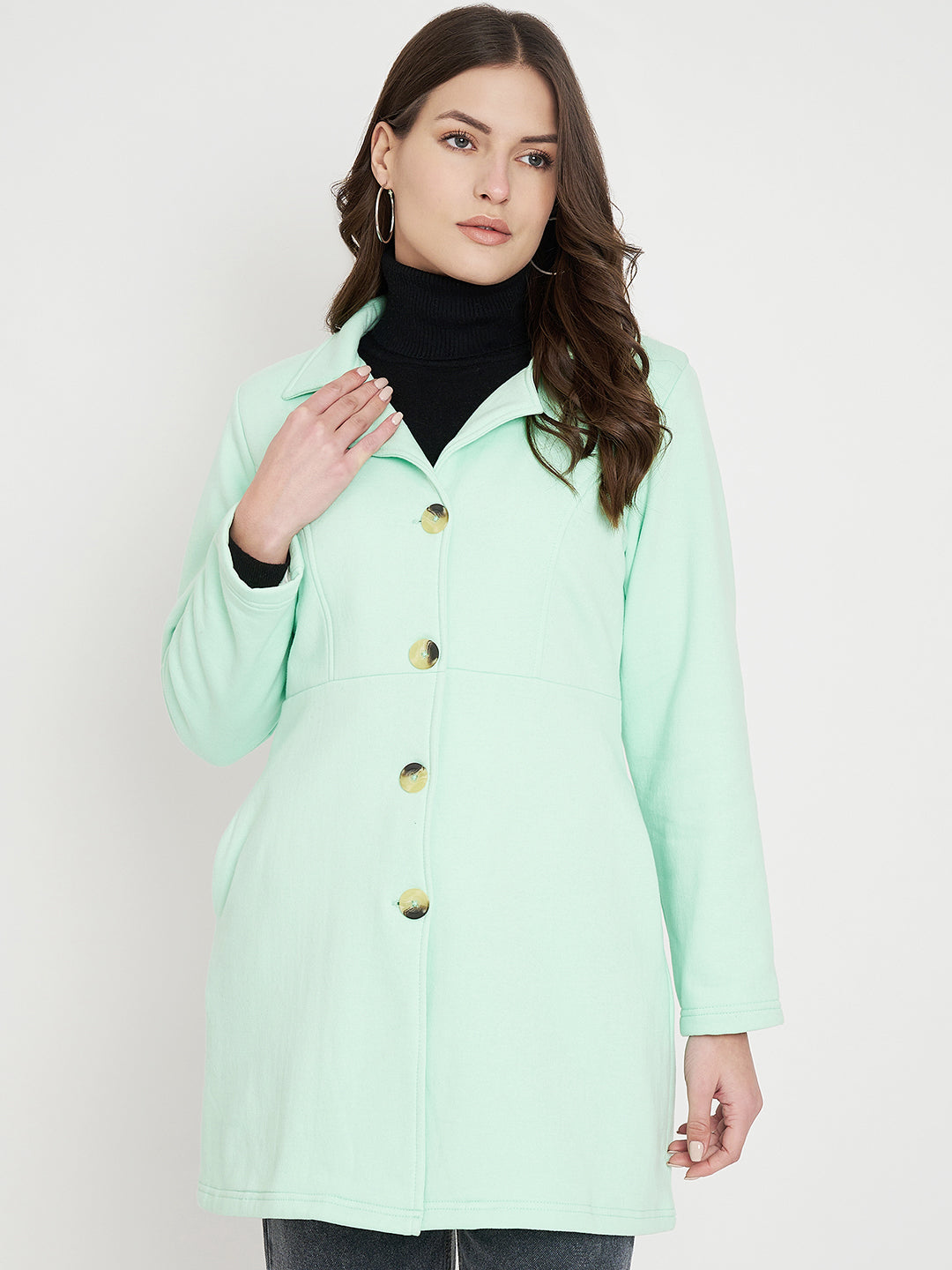 Notched Lapel Single-Breasted Overcoat