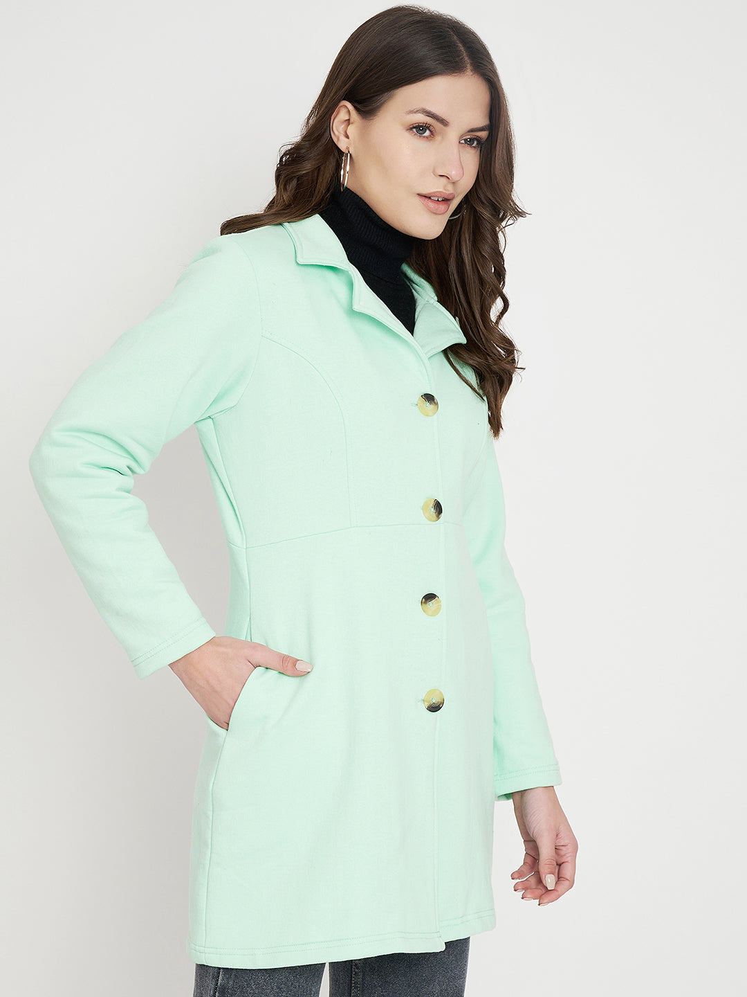 Notched Lapel Single-Breasted Overcoat