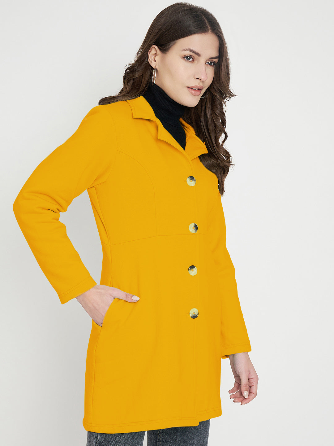 Notched Lapel Single-Breasted Overcoat