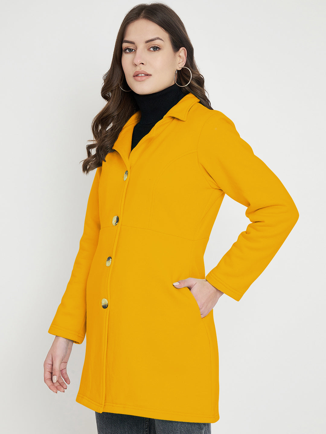 Notched Lapel Single-Breasted Overcoat