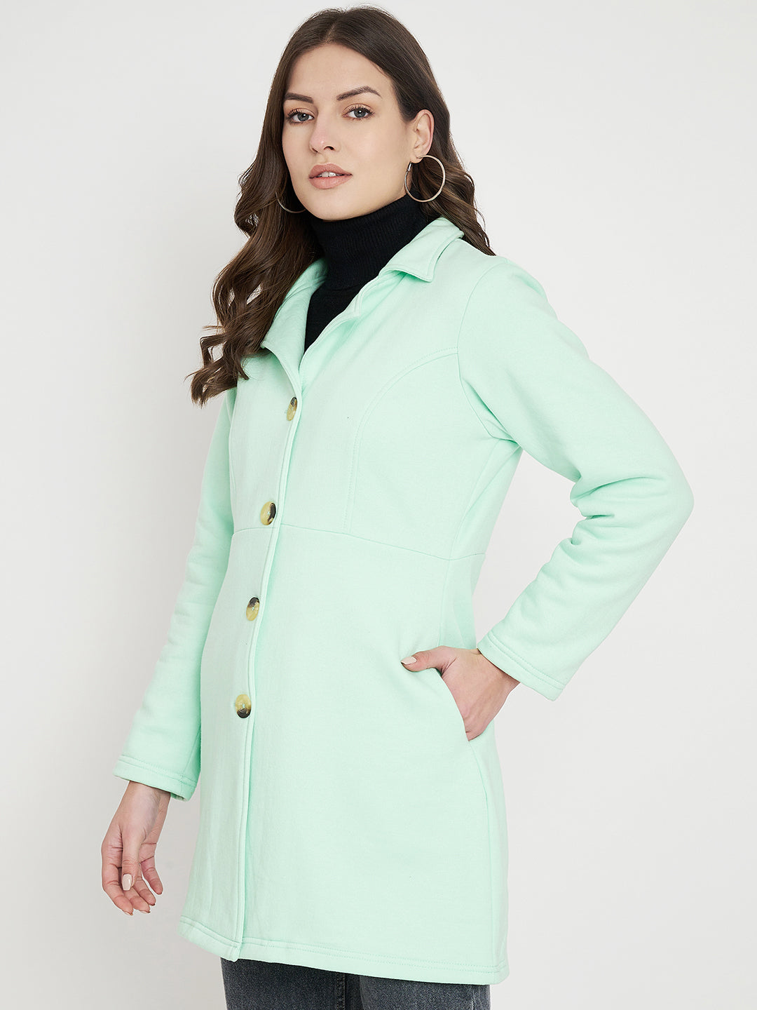 Notched Lapel Single-Breasted Overcoat