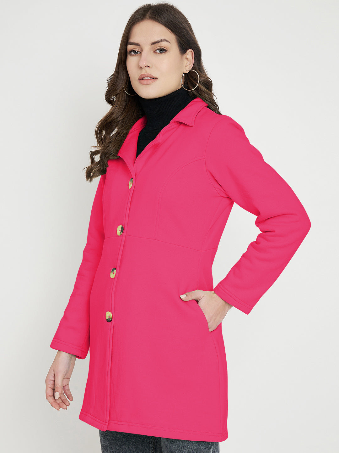 Notched Lapel Single-Breasted Overcoat
