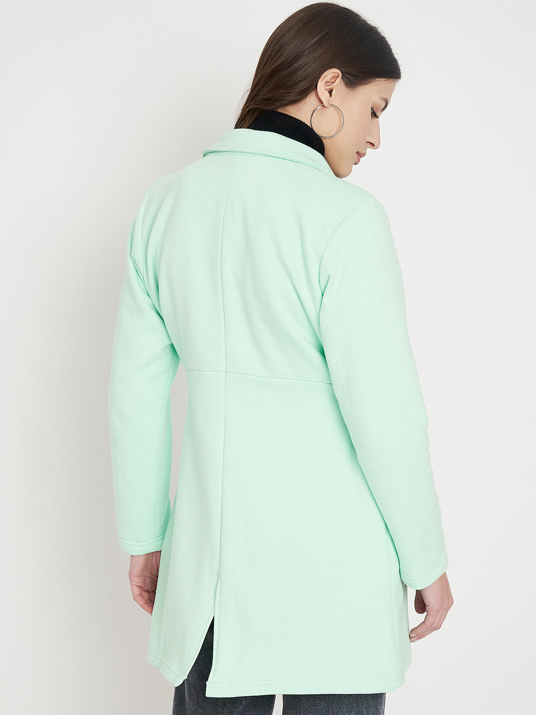 Notched Lapel Single-Breasted Overcoat