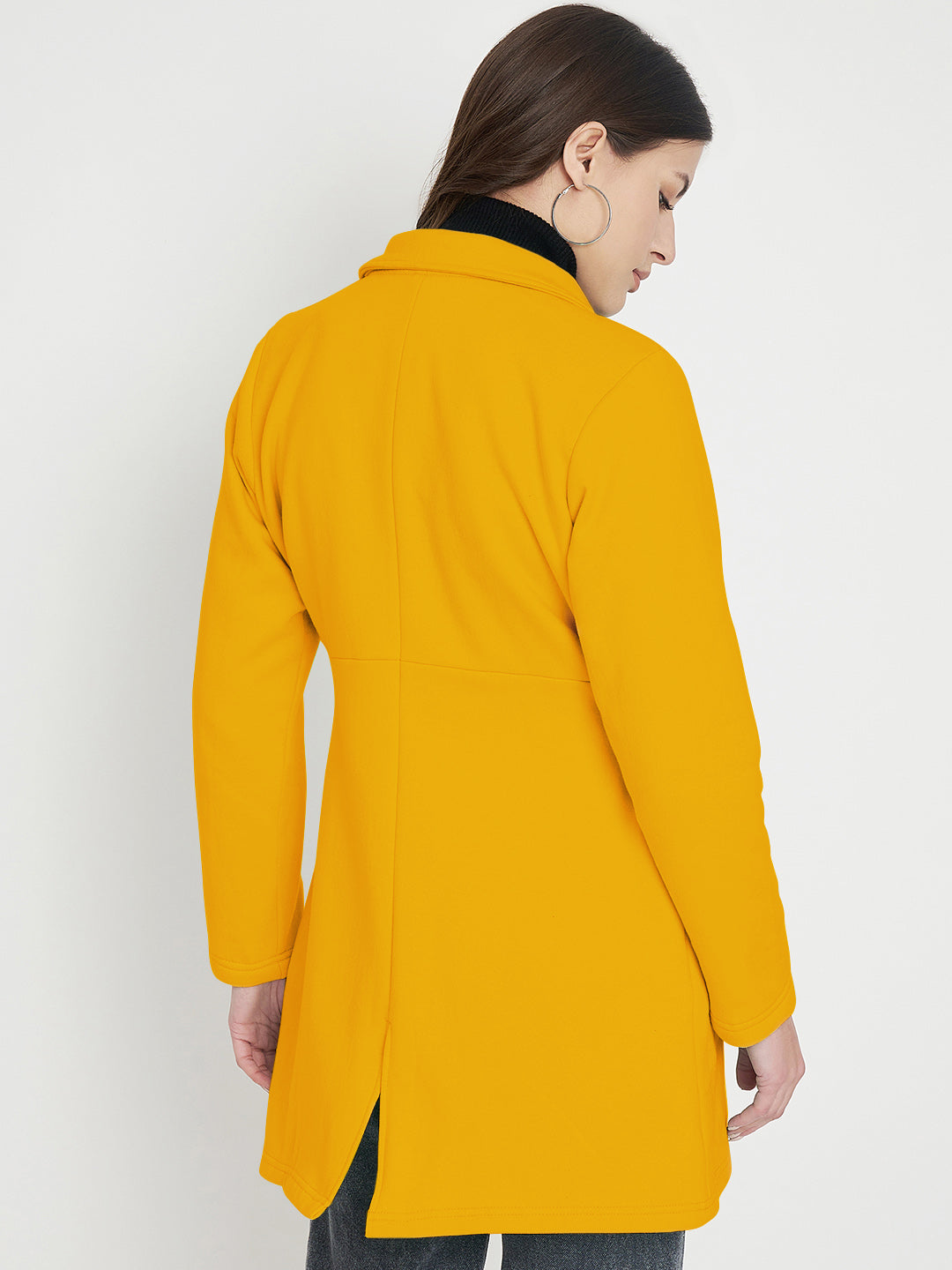 Notched Lapel Single-Breasted Overcoat