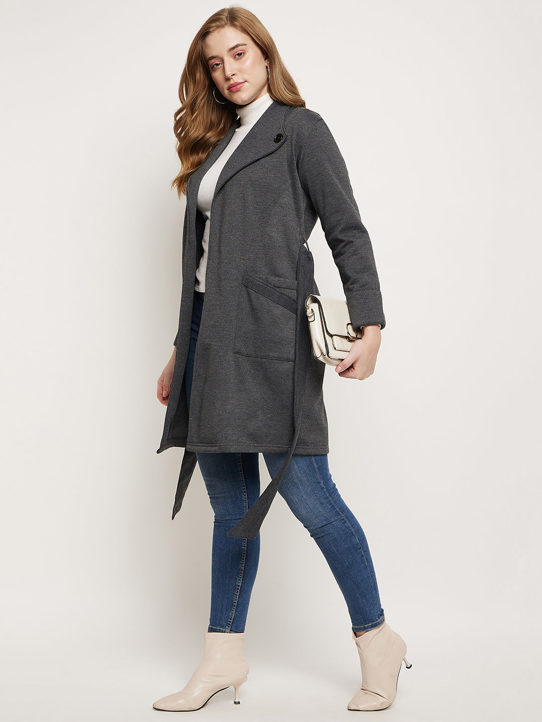 Shawl Collar Longline Fleece OverCoats