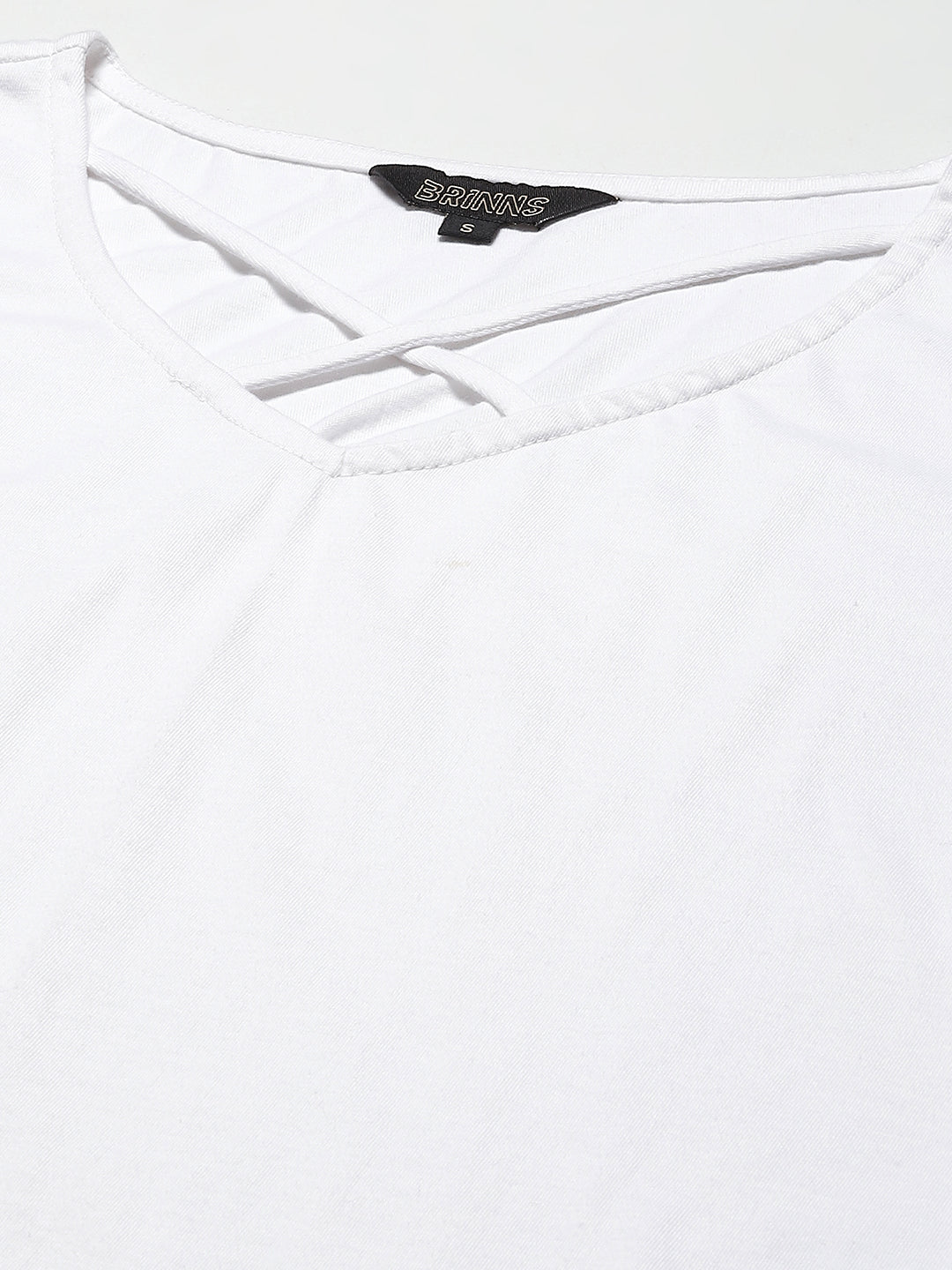 Women Cotton Solid Cold-Shoulder Sleeves Top