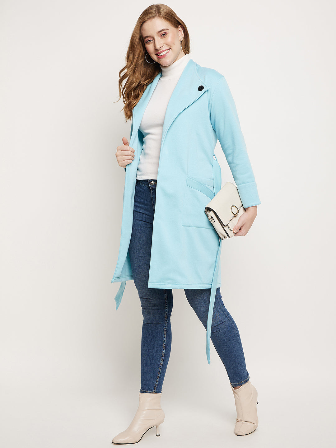 Shawl Collar Longline Fleece OverCoats