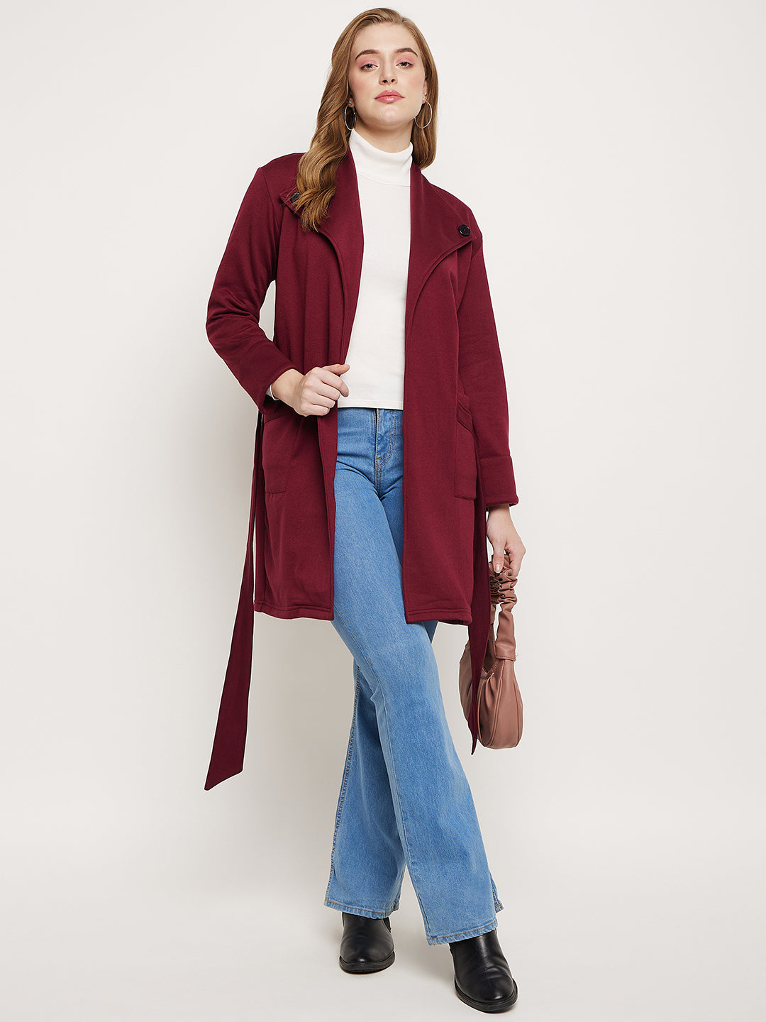 Shawl Collar Longline Fleece OverCoats