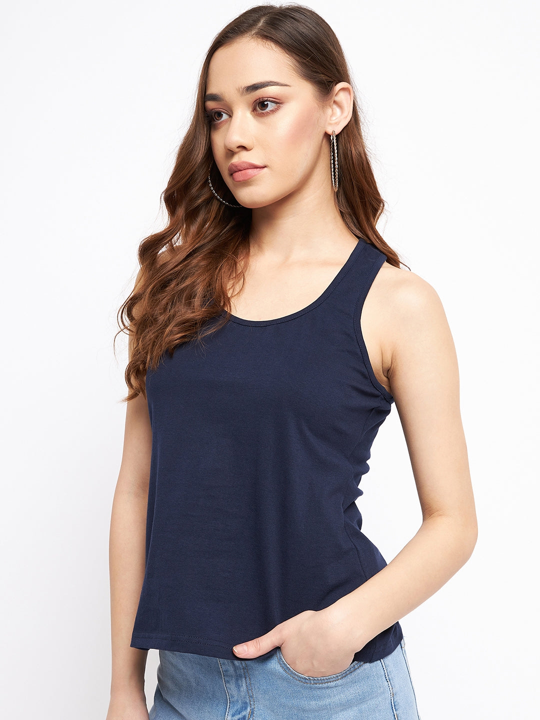 Scoop Neck Non-Padded Racer Back Camisoles
