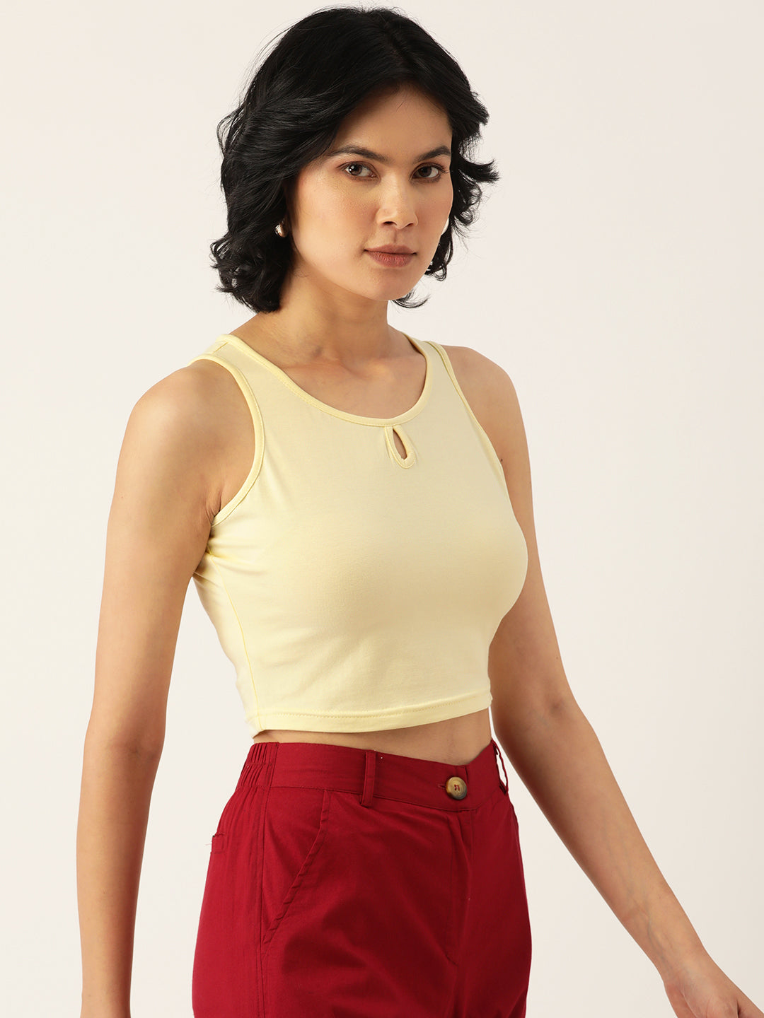 Women Solid Crop Top