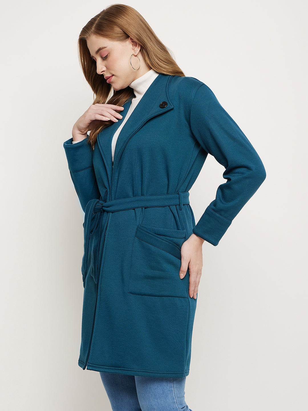 Shawl Collar Longline Fleece OverCoats