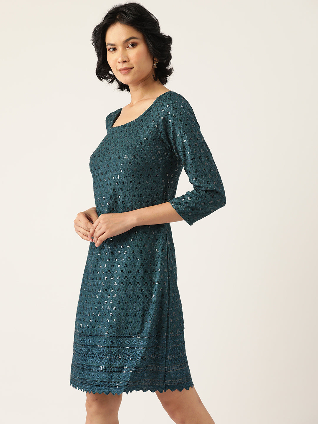 Embellished A-Line Dress