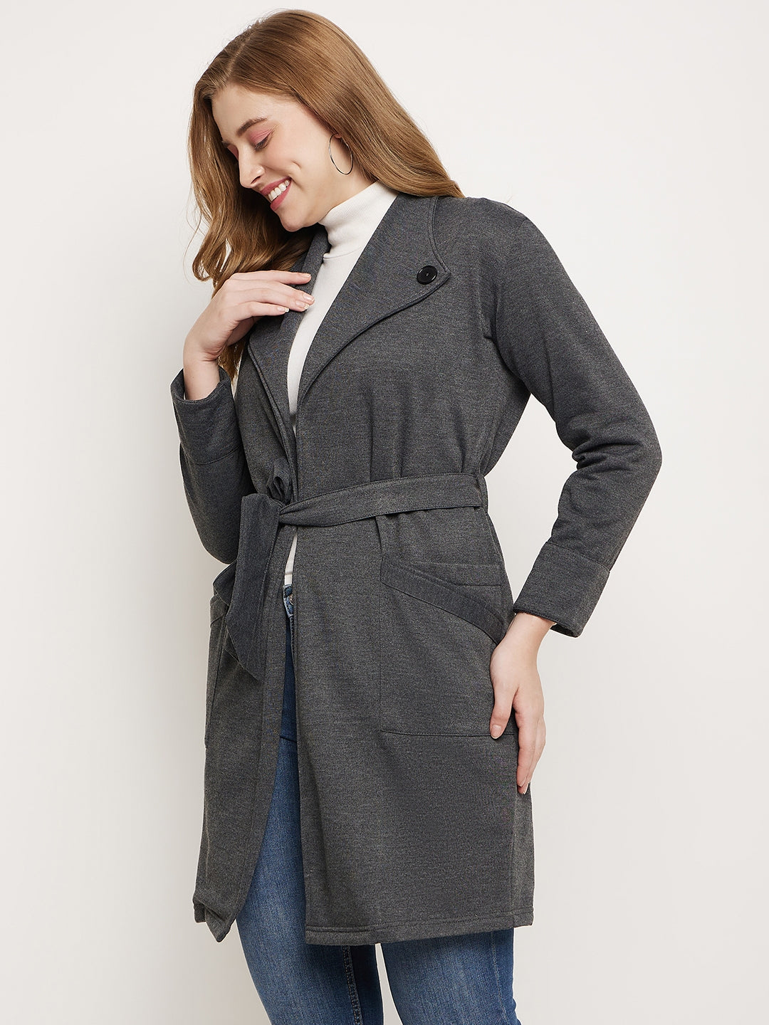 Shawl Collar Longline Fleece OverCoats