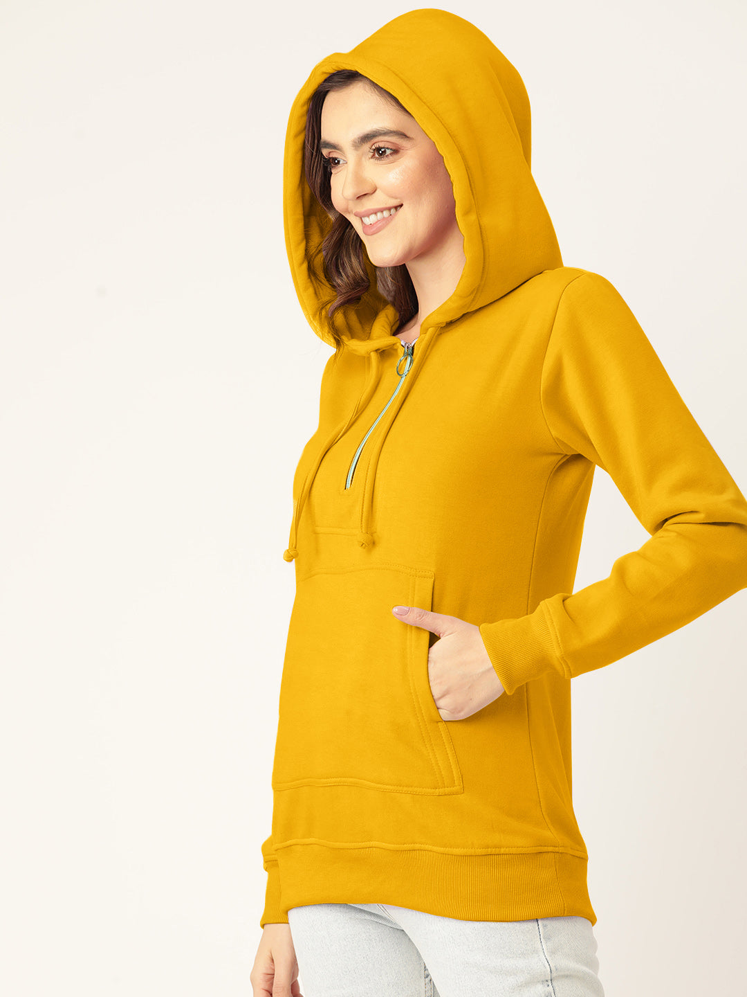Women Burgundy Fleece Hooded Sweatshirt