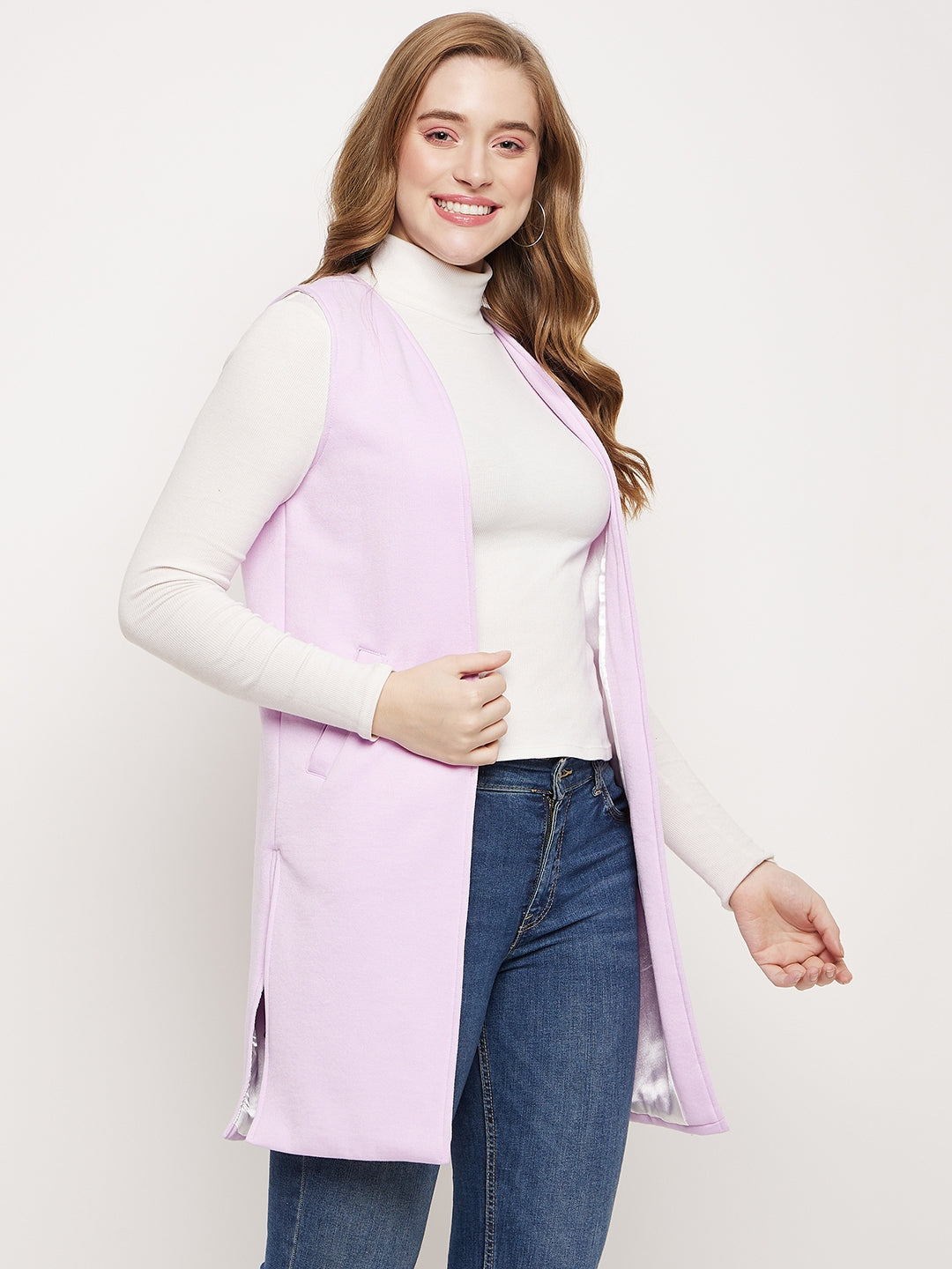 Sleeveless Longline Open Front Shrug