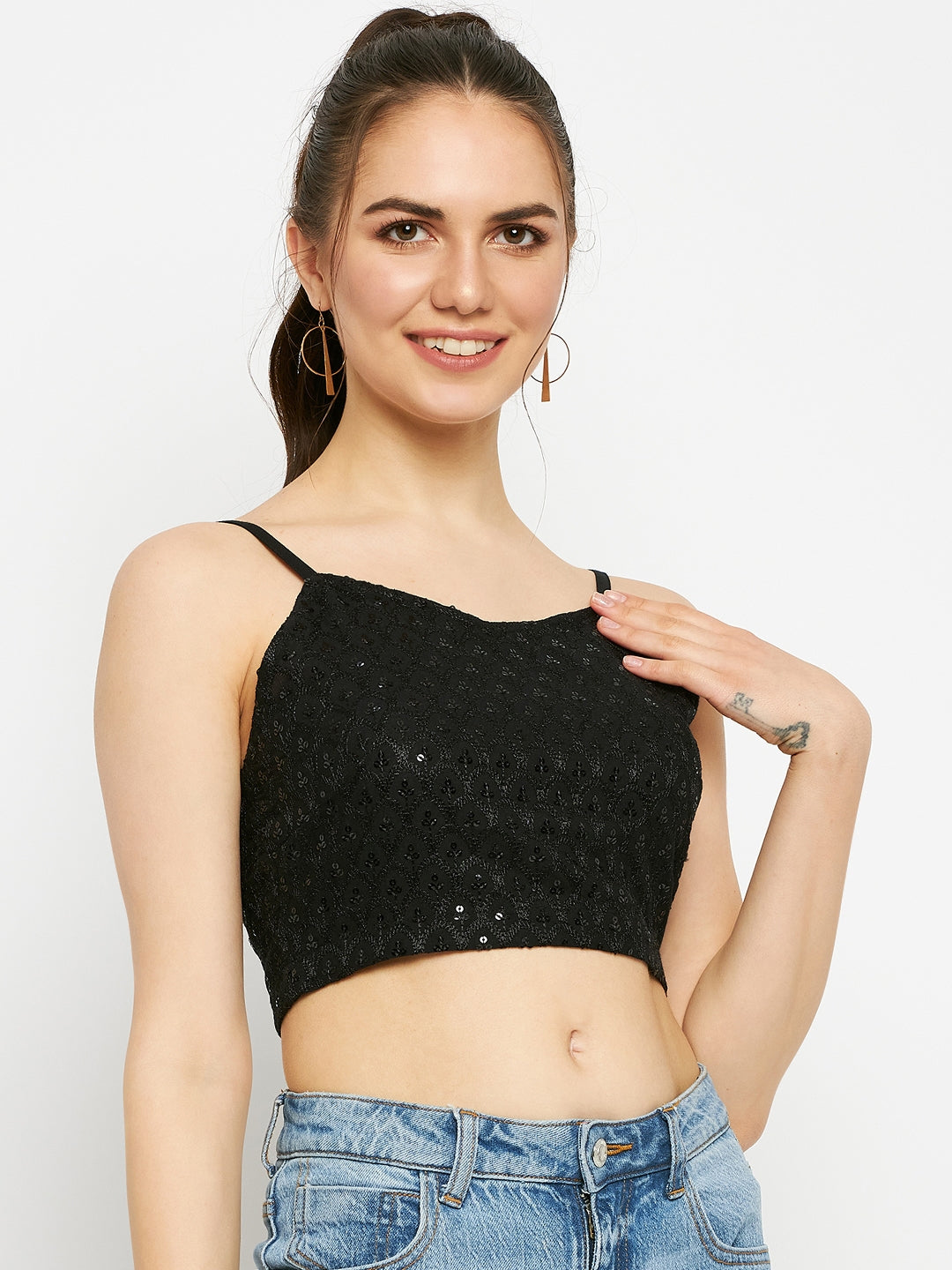 Embellished Crop Top