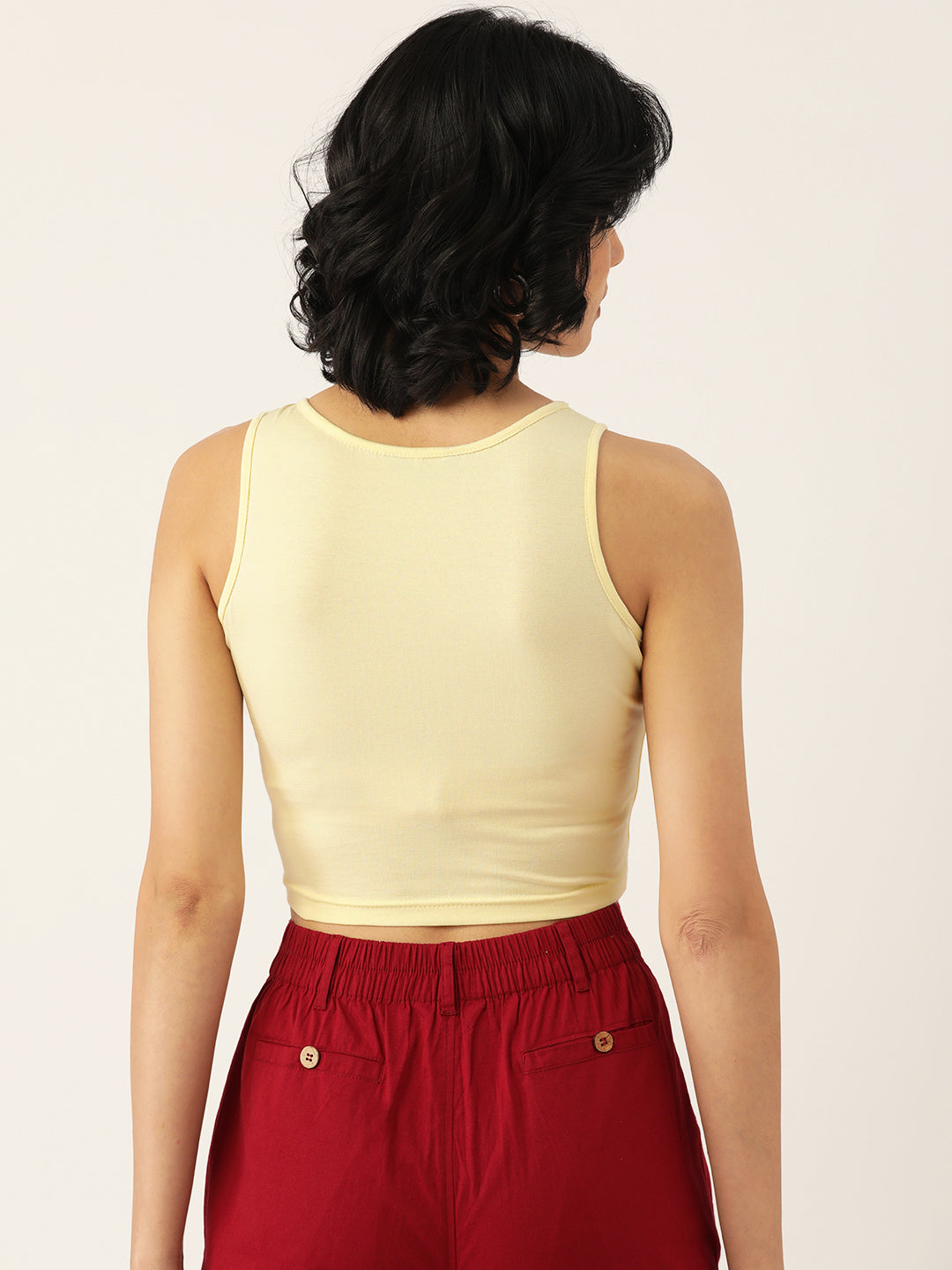 Women Solid Crop Top