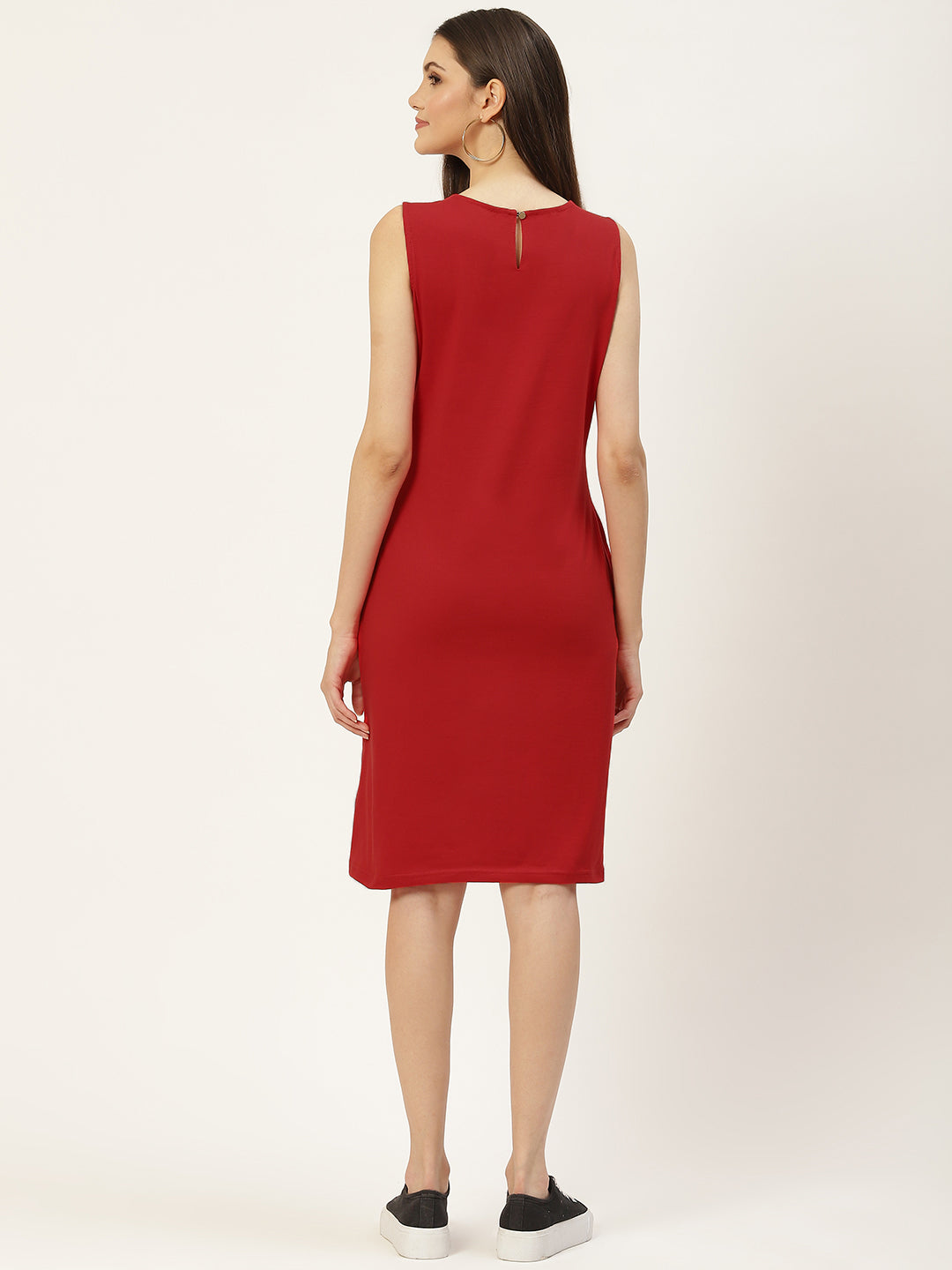 BRINNS Women Round Neck Cotton Sheath Dress