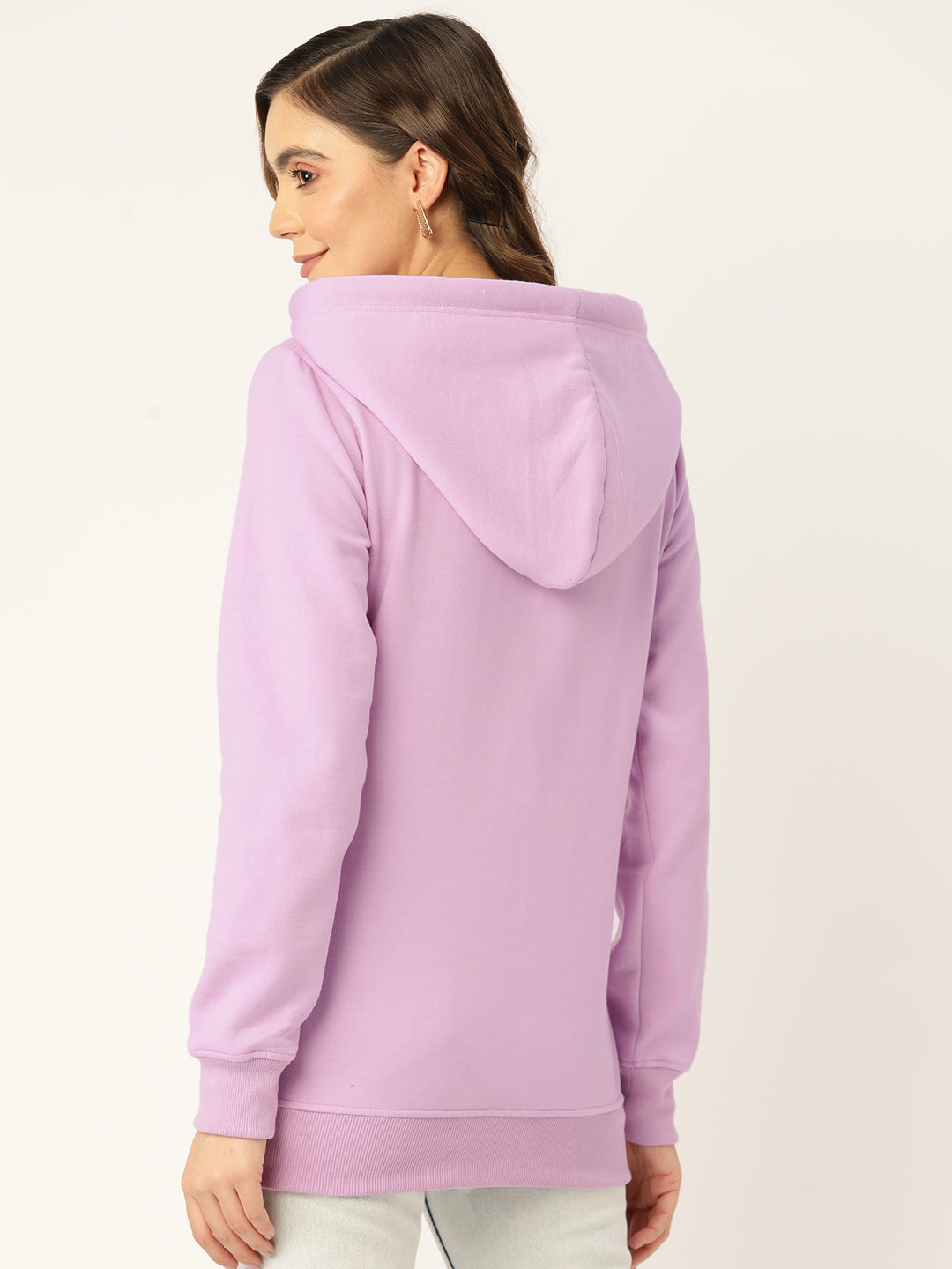 Women Burgundy Fleece Hooded Sweatshirt