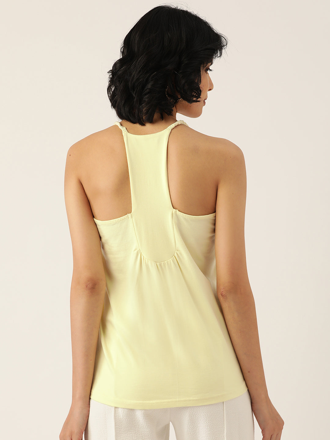Solid Color Styled Back Top