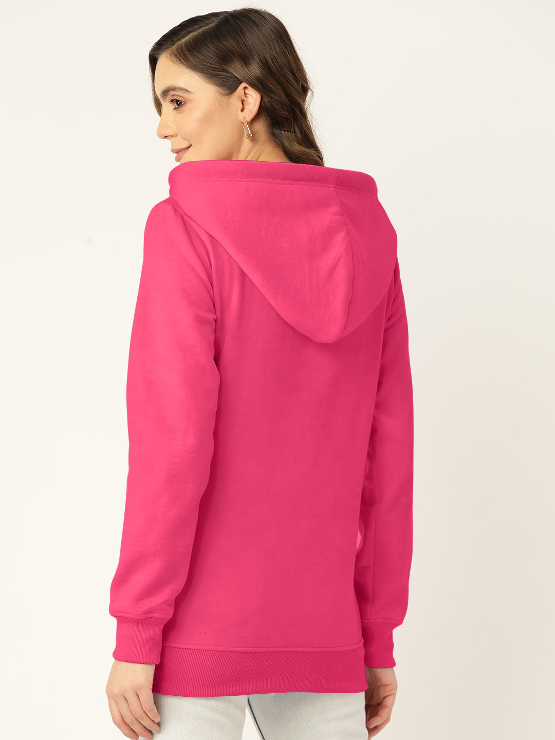 Women Burgundy Fleece Hooded Sweatshirt