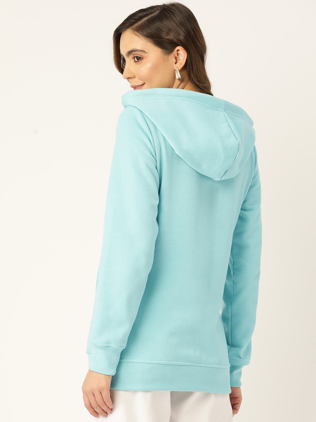 Women Burgundy Fleece Hooded Sweatshirt