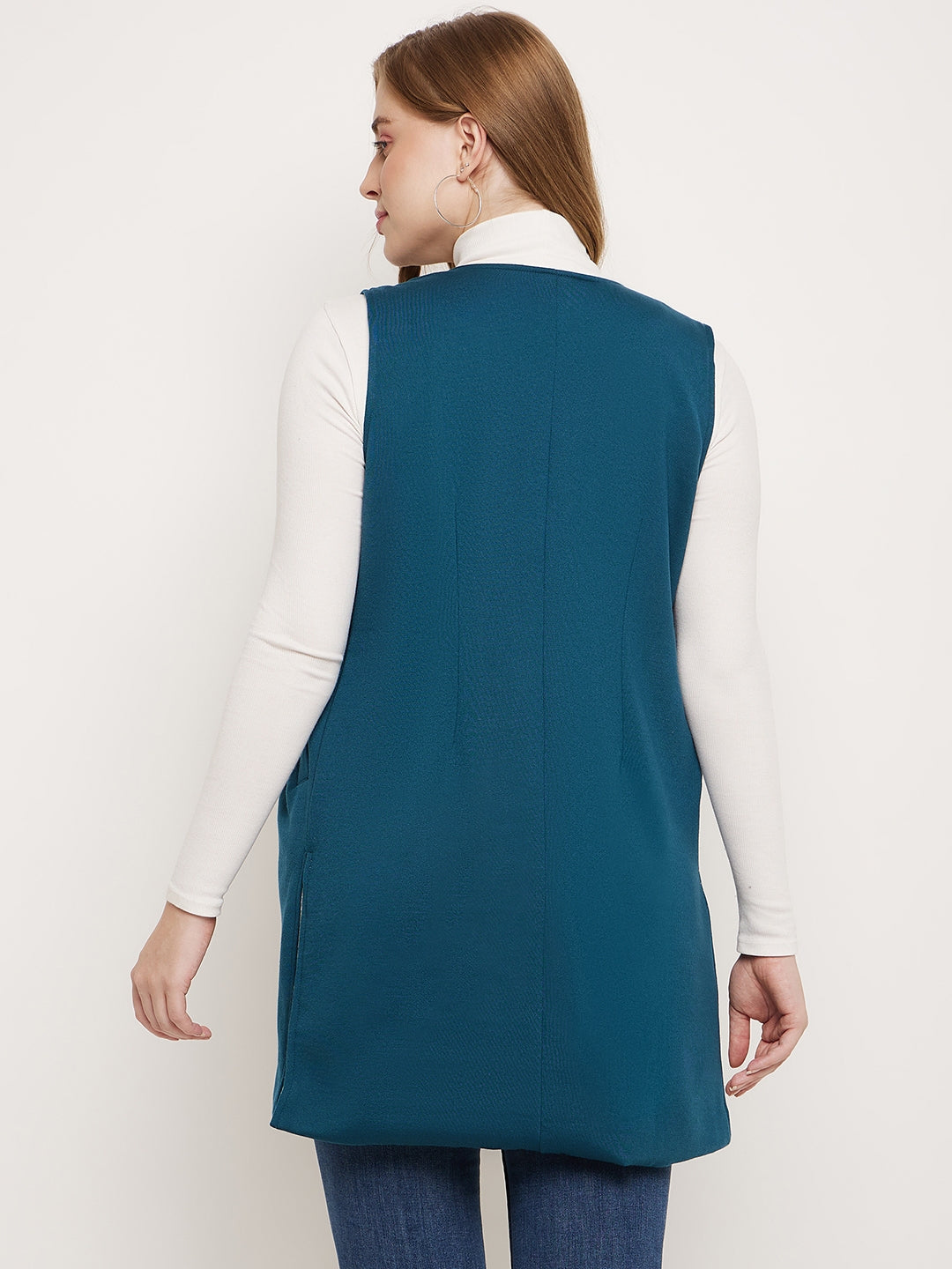 Sleeveless Longline Open Front Shrug