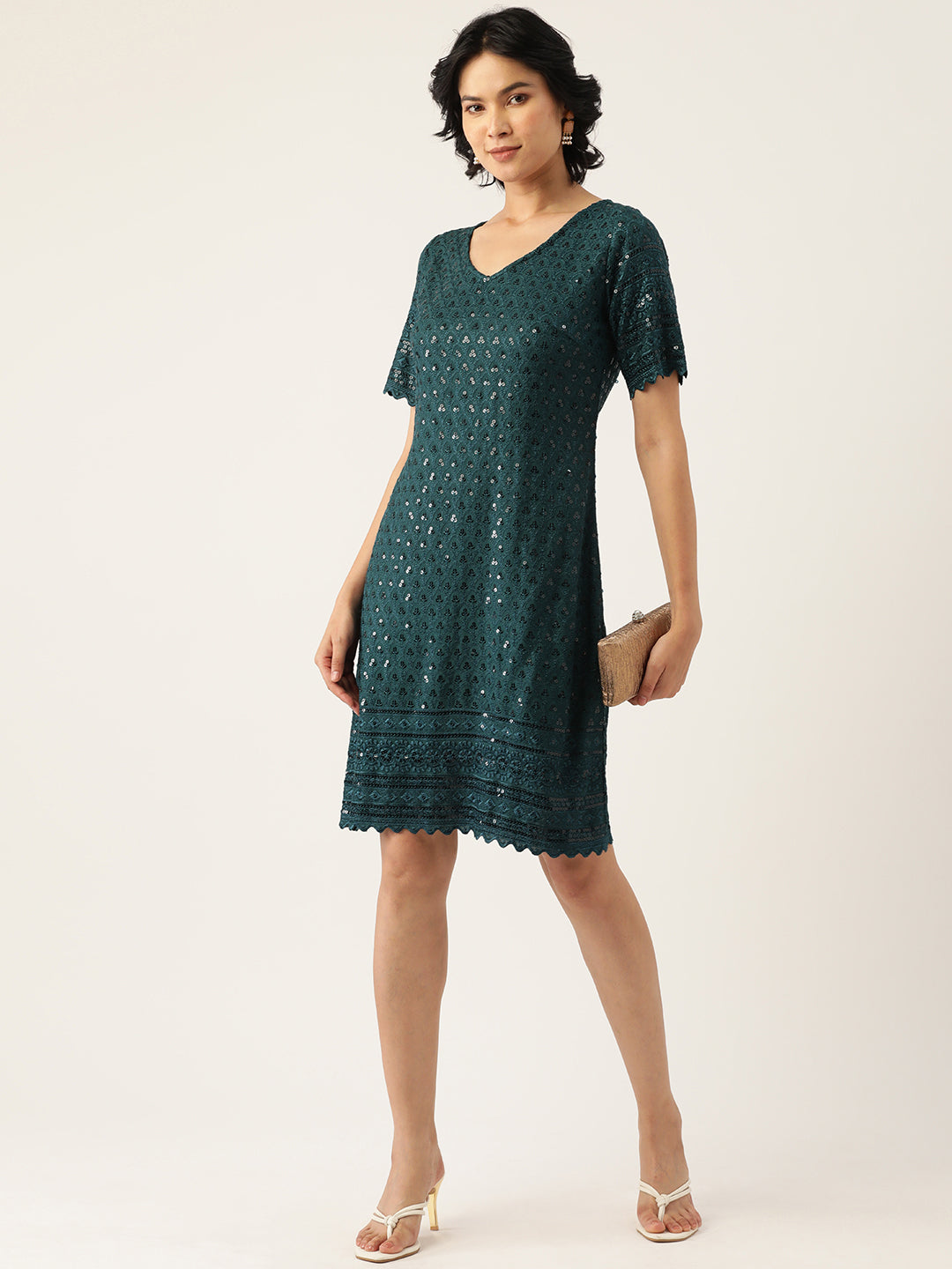 A-Line Sequined Dress